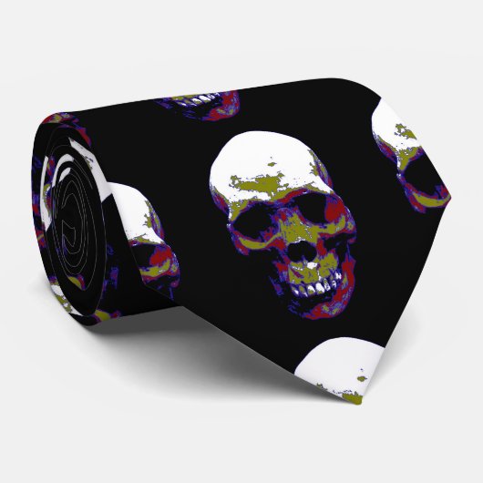 スカルアートワークカスタムのネクタイ ネクタイ (ロール)