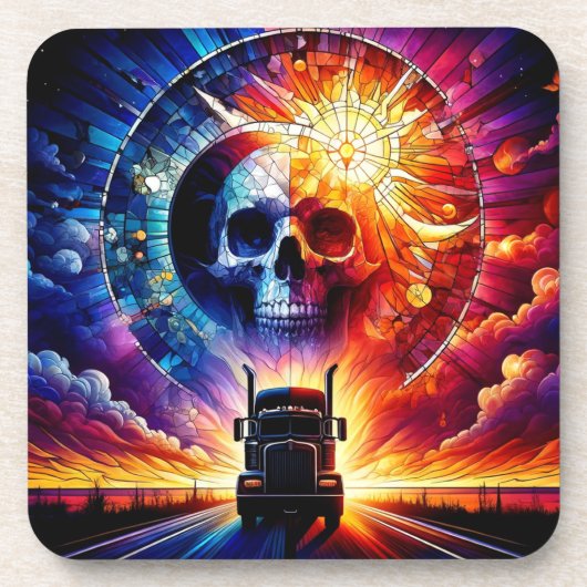 スカルアートワーク コースター (正面)