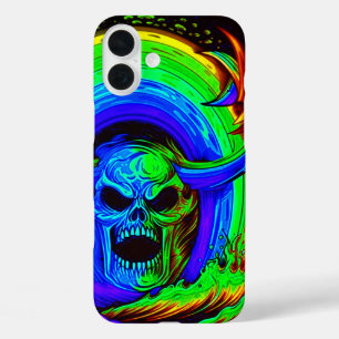 スカルアートワーク iPhone 16 PLUSケース