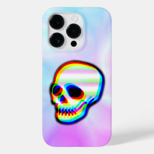 スカルイラストレーションネオンスタイルオンパステル背景 Case-Mate iPhone 14 PROケース
