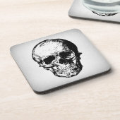 スカルイラストレーションヴィンテージアート コースター (左側)