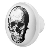 スカルイラストレーションヴィンテージアート セラミックノブ (右)