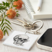 スカルイラストレーション キーホルダー (正面右)