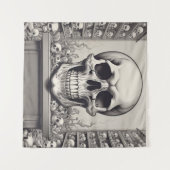 スカルイラストレーション タペストリー (正面(横))