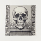 スカルイラストレーション タペストリー (正面)