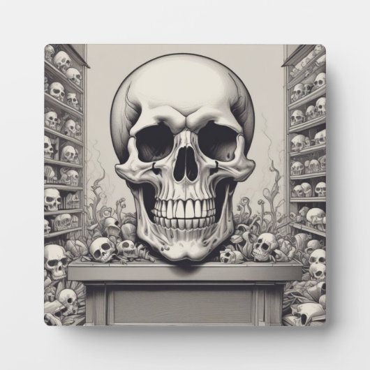 スカルイラストレーション フォトプラーク (正面)