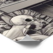 スカルイラストレーション ポスター (角)