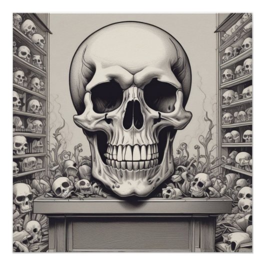 スカルイラストレーション ポスター (正面)