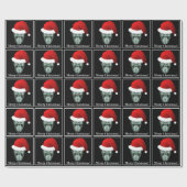 スカルインサンタハットクリスマス ラッピングペーパー (フラット)