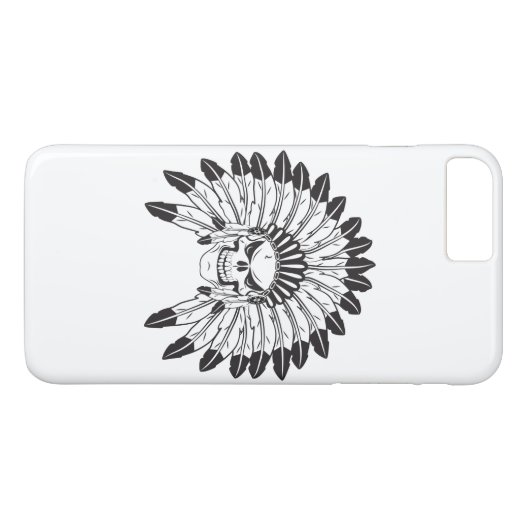 スカルインディアン長 Case-Mate iPhoneケース (裏面(横))