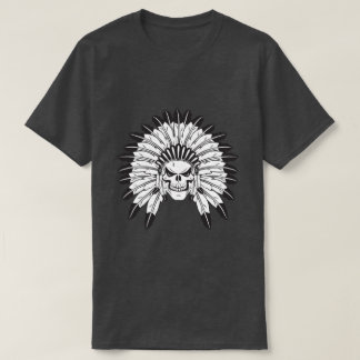 スカルインディアン長 Tシャツ