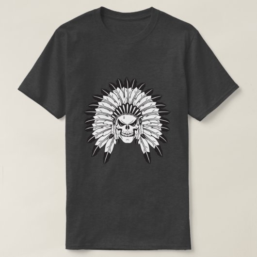スカルインディアン長 Tシャツ (デザイン正面)