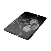 "スカルイン・ラブ"ヴィンテージスケルトン黒 バスマット (アングル)