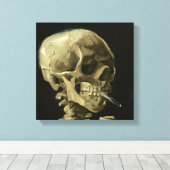 スカルウィズシガレットバイヴァンゴッホキャンバスプリント キャンバスプリント (インサイチュ (ウッドフロア))