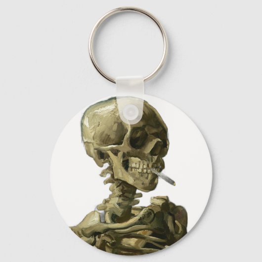 スカルウィズシガレットバイヴァンゴッホ キーホルダー (正面)