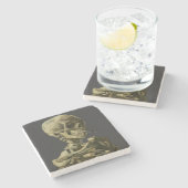 スカルウィズシガレットバイヴァンゴッホ ストーンコースター (横)