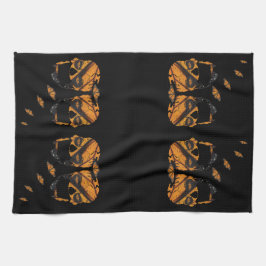 スカルウイングオブバターフリス キッチンタオル