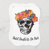 スカルウェディング - 死ぬまで私たちを別れさせない返信カード 招待状 (正面/裏面)