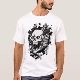 スカルウォリアーTシャツ ゴシックスケルトンTシャツ Tシャツ