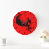 スカルウォールクロック、赤 ラージ壁時計 (ホーム)