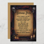 スカルエレガントとキャンドルハローウィンパーティ 招待状 (正面/裏面)