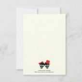 スカルエレガントハロウィーン赤い黒い結婚式RSVP 出欠カード (裏面)