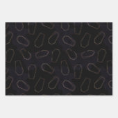 スカルエレガントバラ棺シルバーブラック ラッピングペーパーシート (正面3)