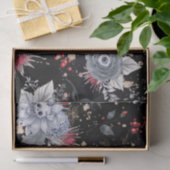 スカルエレガントバラ棺シルバーブラック 薄葉紙 (ギフト)