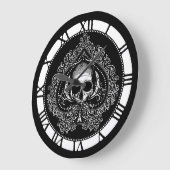 スカルエーススペード ラージ壁時計 (傾斜)