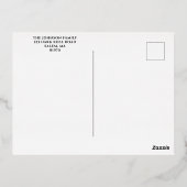 スカルオレンジバラハロウィンディナーパーティー金ゴールド 箔招待状ポストカード (裏面)