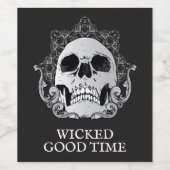 スカルオンブラックハロウィーン ワインラベル (シングルラベル)