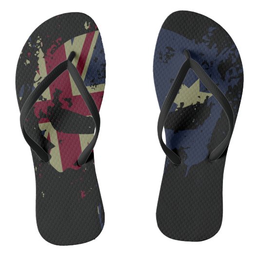 スカルオーストラリア国旗の黒 ビーチサンダル (ソール)