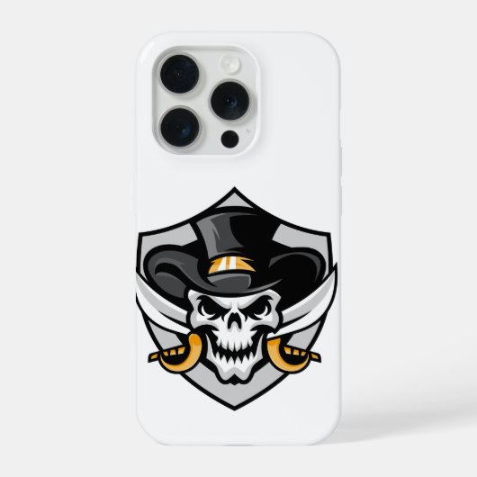 スカルカウボーイ iPhone 15 Pro カー iPhoneケース (裏面)