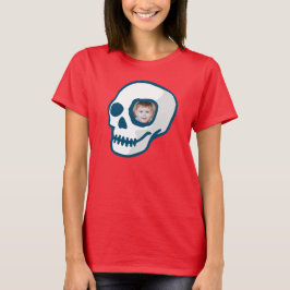 スカルカスタムの写真の日の死んだ怖いハロウィーン Tシャツ