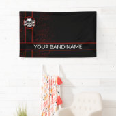 スカルカスタムバンドロックパンクメタルビニールバナー 横断幕 (インサイチュ)