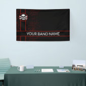 スカルカスタムバンドロックパンクメタルビニールバナー 横断幕 (トレードショー)