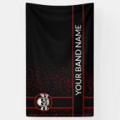 スカルカスタムバンドロックパンクメタルビニールバナー 横断幕 (縦)