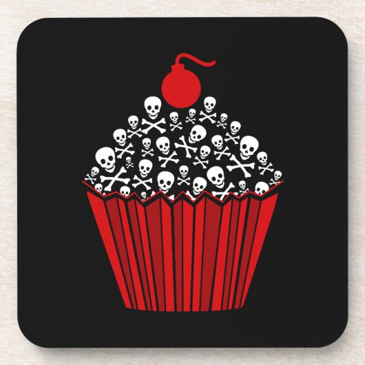 スカルカップケーキコルクコースターセット コースター (正面)