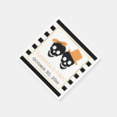 スカルカップルとストライプハロウィン結婚ズ スタンダードカクテルナプキン (角)