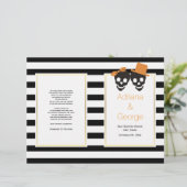 スカルカップルとストライプハロウィーン結婚式プログラム (スタンド正面)