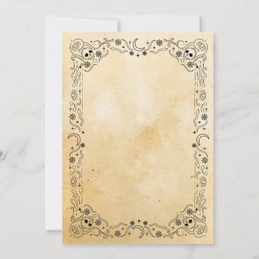 スカルカップルのシャワーパーティーハロウィンゴシック 招待状 (裏面)