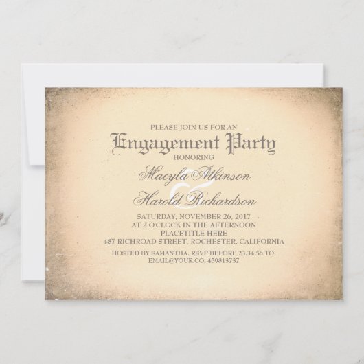 スカルカップルの日の死んだ婚約パーティ 招待状 (裏面)