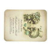 スカルカップルの死の日の日付を保存 マグネット (横)