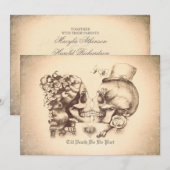 スカルカップルの死んだ結婚式招待状 招待状 (正面/裏面)