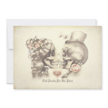 スカルカップルの死んだ結婚式招待状