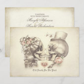 スカルカップルの死んだ結婚式招待状 招待状 (正面/裏面)