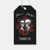 スカルカップルゴシックバラ名前をカスタムする ギフトタグ (正面)