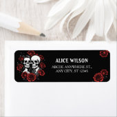 スカルカップルゴシックバラ名前をカスタムする ラベル (インサイチュ)