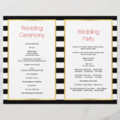 スカルカップルストライプの赤いハロウィーンの結婚式プログラム (裏面)