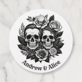 スカルカップル名前をカスタムするTシャツ フェイバータグ (裏面)